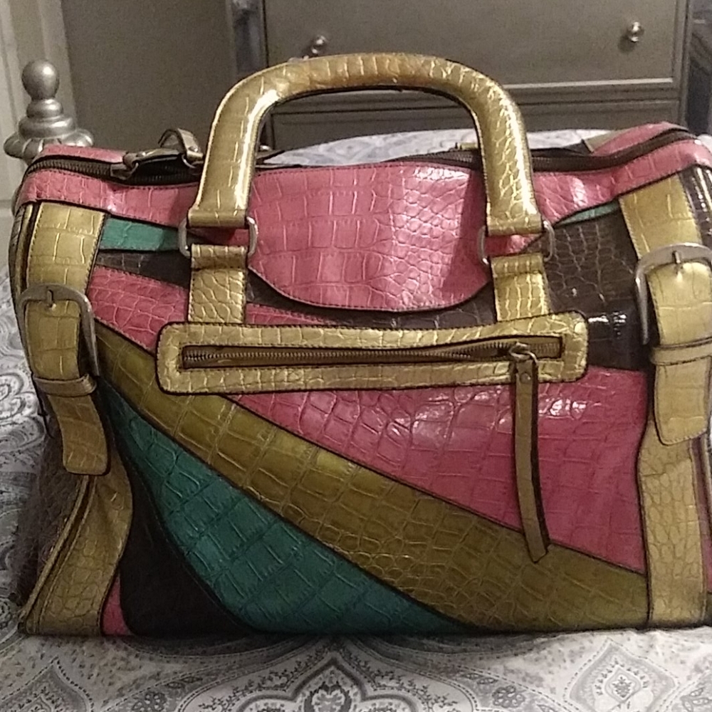Multicolored alligator Purse
